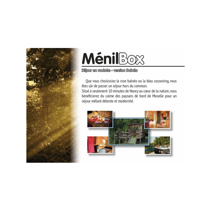 Menil box  nuit insolite roulotte balneo bien etre 