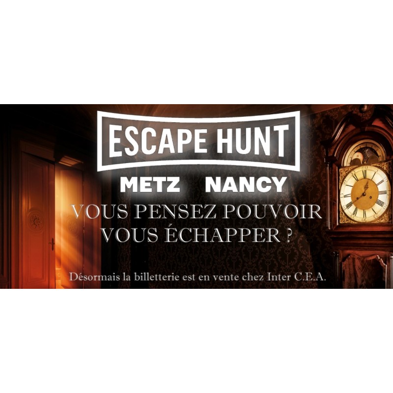 Escape hunt nancy - metz valable pour une salle de 4 à 5 joueurs Escape hunt nancy - metz valable pour une salle de 4 à 5 joueurs